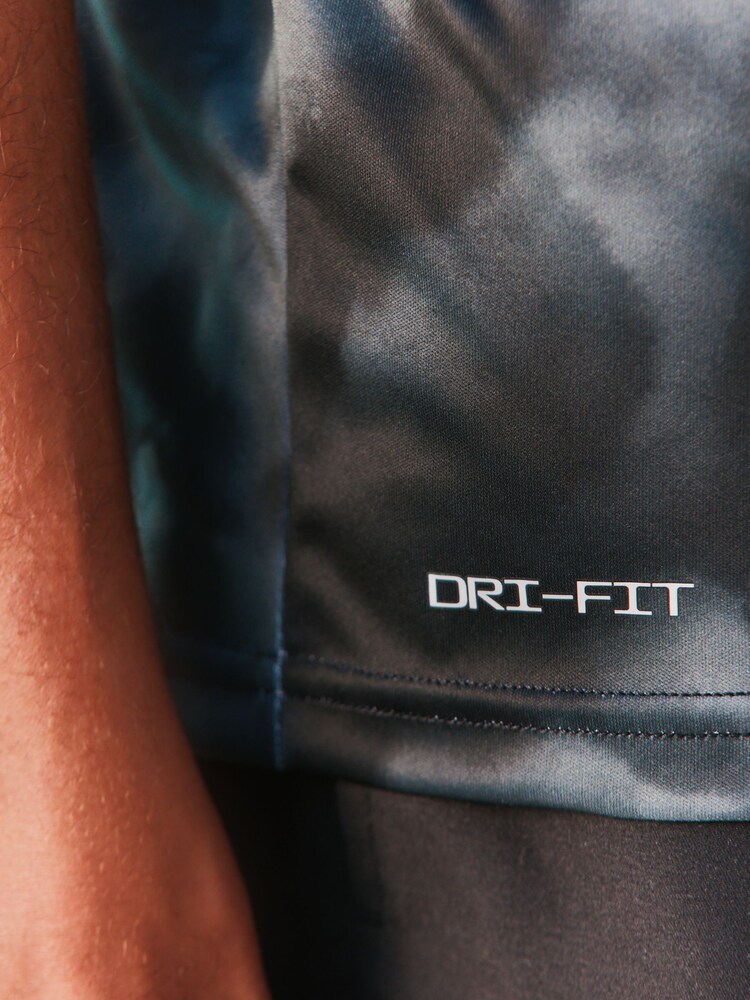 Nike Black Tie Dye Print Short Sleeve Rash Vest - Image 5 of 5