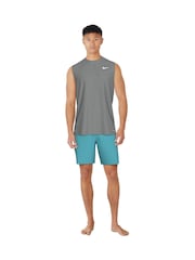 Nike Grey Solid Essentials Sleeveless Rash Vest - Image 6 of 7