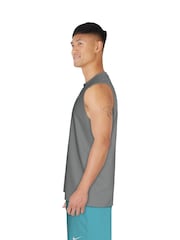 Nike Grey Solid Essentials Sleeveless Rash Vest - Image 7 of 7