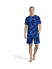 Nike Blue Tie Dye Print Short Sleeve Rash Vest - Image 3 of 6