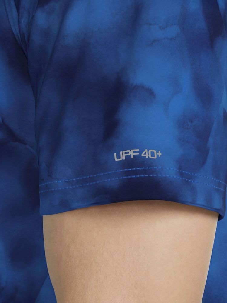 Nike Blue Tie Dye Print Short Sleeve Rash Vest - Image 6 of 6