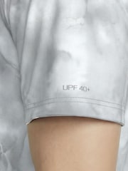 Nike Grey Tie Dye Print Short Sleeve Rash Vest - Image 5 of 5