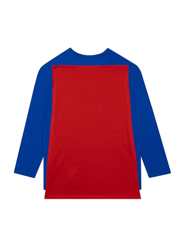 Character Blue DC Comics Superman Long Sleeve T-Shirt With Detachable Cape - Image 2 of 10 Character Blue DC Comics Superman Long Sleeve T-Shirt With Detachable Cape - Image 2 of 10