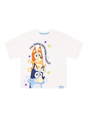Character White Boys Bluey Boxy T-Shirt - Image 1 of 12