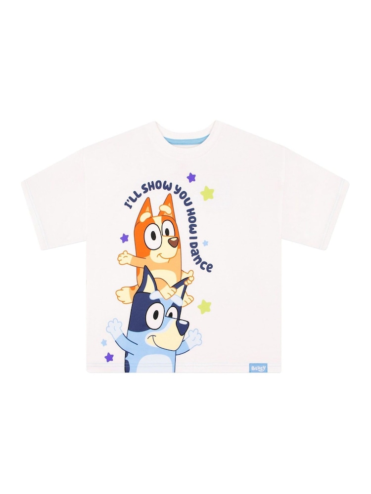Character White Boys Bluey Boxy T-Shirt - Image 1 of 12