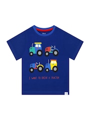 Harry Bear Blue Tractor Short Sleeve Pyjamas - Image 2 of 4