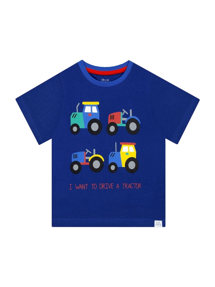 Harry Bear Blue Tractor Short Sleeve Pyjamas - Image 2 of 4