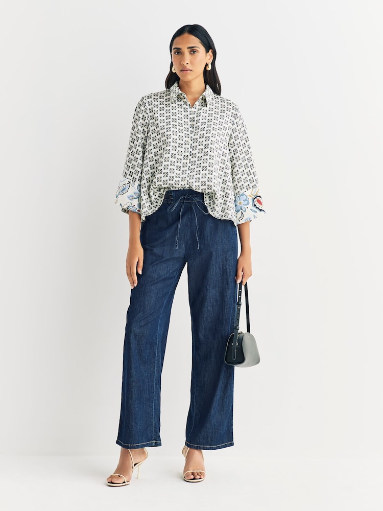 Emme by Marella Blue Emmfingere Denim Trousers - Image 1 of 5