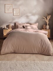Silentnight Natural Cotton Rich T180 Washed Duvet Set - Image 1 of 7