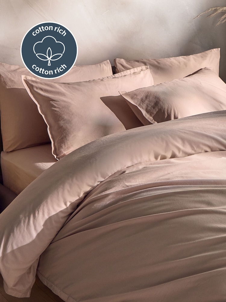 Silentnight Natural Cotton Rich T180 Washed Duvet Set - Image 2 of 7