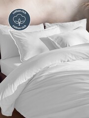 Silentnight White Cotton Rich T180 Washed Duvet Set - Image 2 of 7