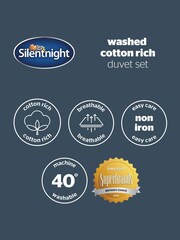 Silentnight White Cotton Rich T180 Washed Duvet Set - Image 7 of 7