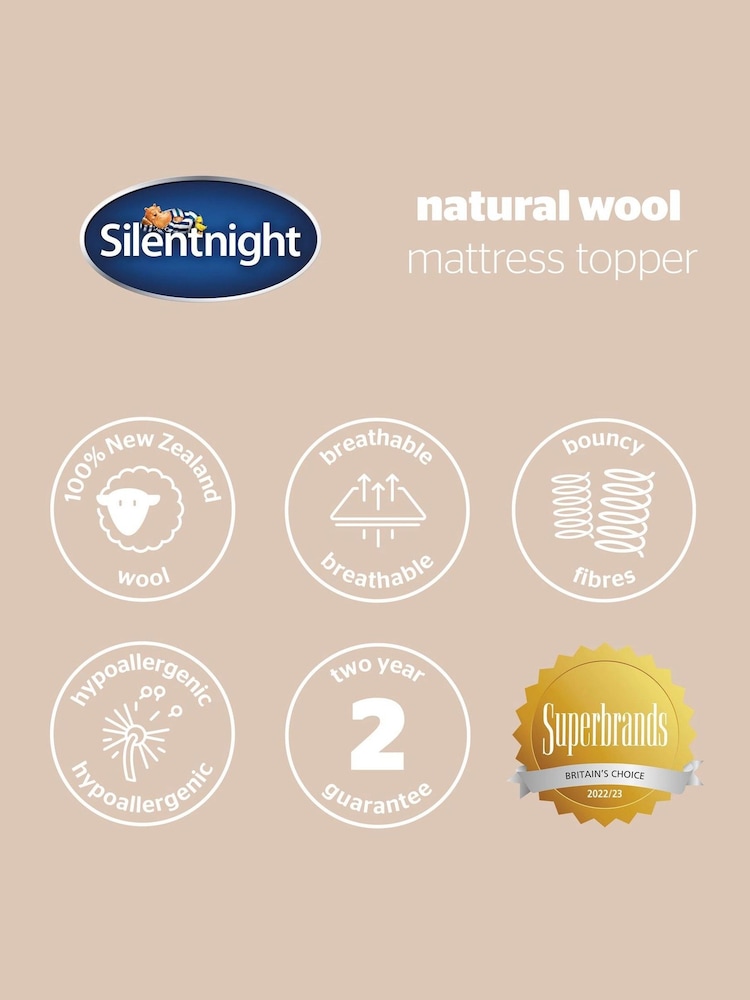 Silentnight White Wool Mattress Topper - Image 9 of 9