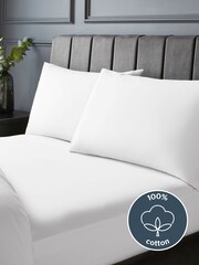 Silentnight White Cotton 40cm Extra Deep Fitted Sheet - Image 2 of 7
