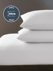 Silentnight White Cotton 40cm Extra Deep Fitted Sheet - Image 4 of 7