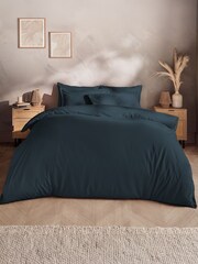 Silentnight Indigo Cotton Rich T180 Washed Duvet Set - Image 1 of 7
