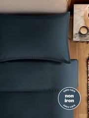 Silentnight Indigo Cotton Rich T180 Washed Duvet Set - Image 4 of 7