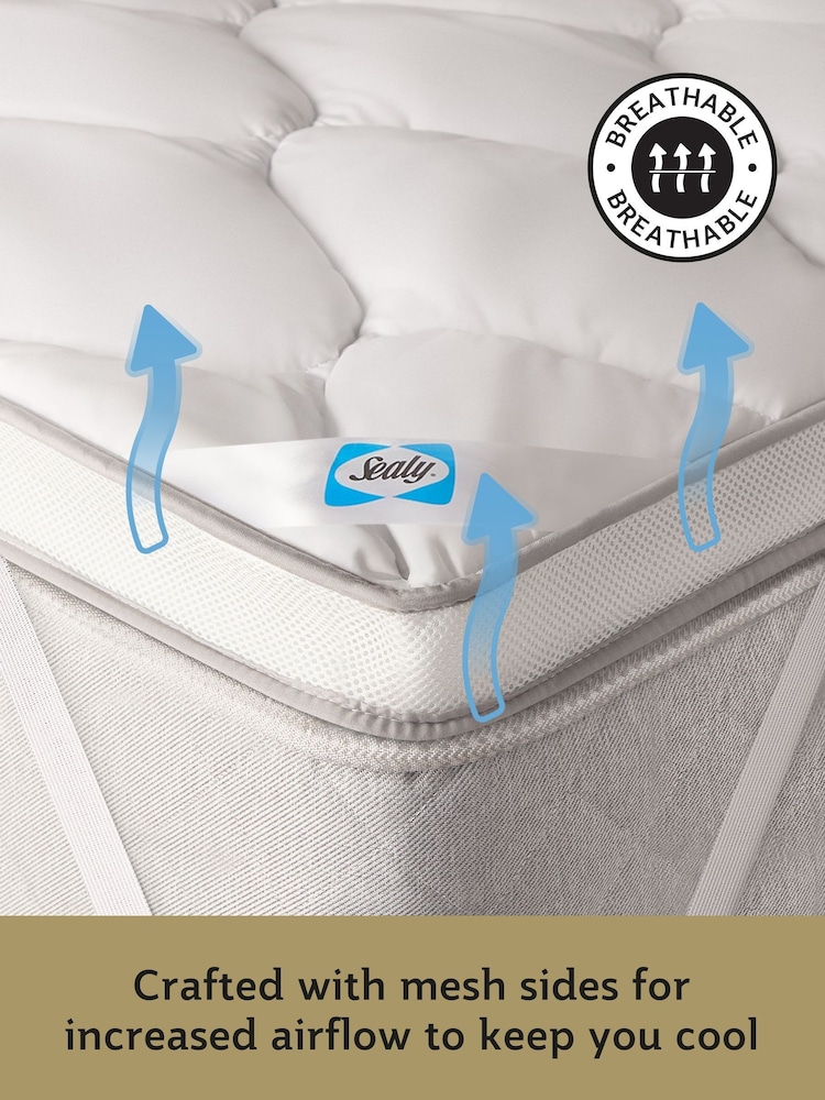 Sealy White Airflow Breathable Mattress Topper - Image 2 of 9