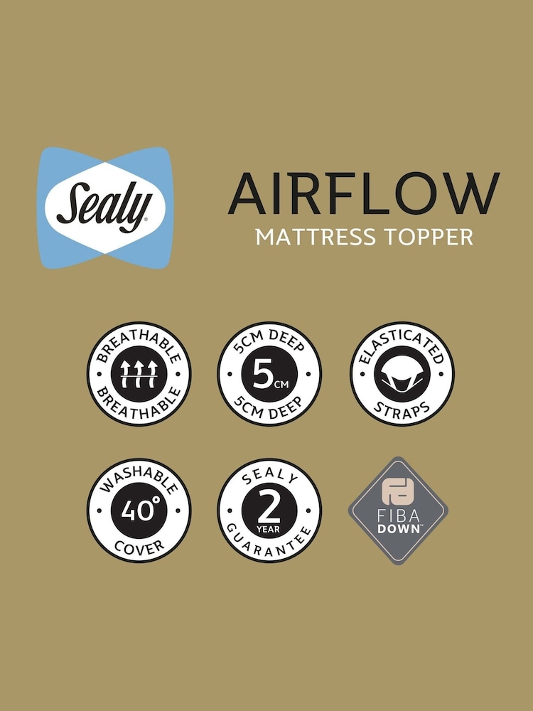 Sealy White Airflow Breathable Mattress Topper - Image 9 of 9