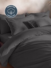 Silentnight Charcoal Cotton Rich T180 Washed Duvet Set - Image 2 of 7
