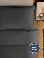 Silentnight Charcoal Cotton Rich T180 Washed Duvet Set - Image 4 of 7
