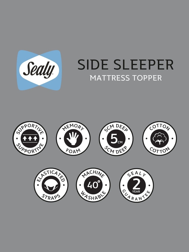Sealy White Side Sleeper Memory Foam Mattress Topper - Image 10 of 10