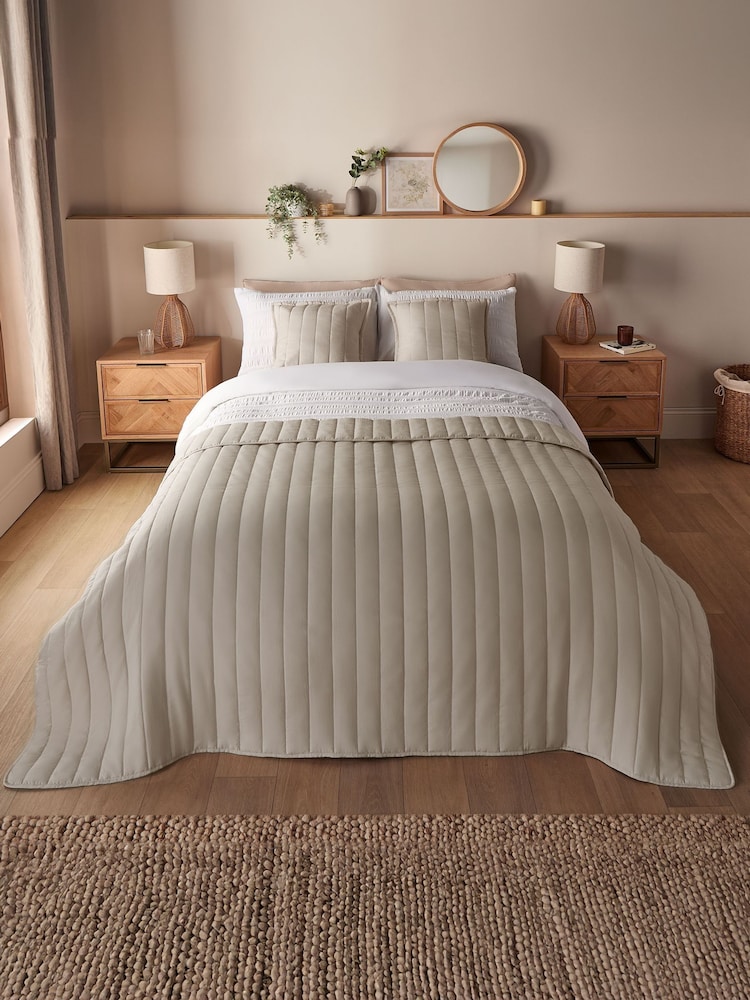 Silentnight Natural Quilted Bedspread - Image 1 of 8