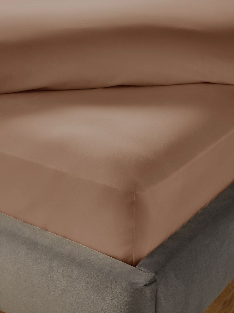 Silentnight Dusky Pink Pure Cotton 40cm Extra Deep Fitted Sheet - Image 1 of 7