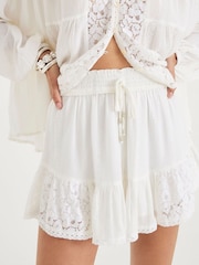 River Island Cream Lace Embroidered Shorts - Image 4 of 4