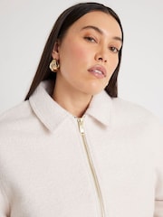 River Island Cream Wool Zip Front Jacket - Image 3 of 6