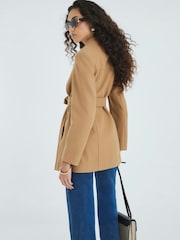 River Island Brown Short Belted Wrap Coat - Image 4 of 4