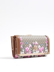 River Island Brown Floral Morgan Collaboration Cliptop Purse - Image 3 of 5
