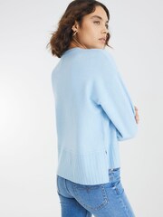 River Island Blue Happy Flower Crew Neck Jumper - Image 2 of 4