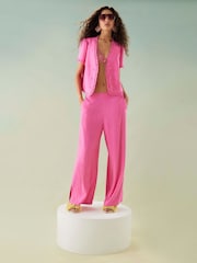 Blusa de linho com babados River Island Tailored - Imagem 1 de 2