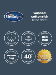 Silentnight Charcoal Cotton Rich T180 Washed Fitted Sheet - Image 6 of 6