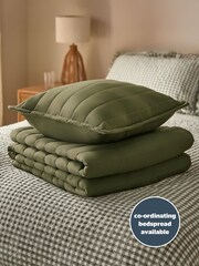 Silentnight Green Quilted Cushion - Image 5 of 9