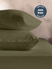 Silentnight Sage Cotton Rich T180 Washed Fitted Sheet - Image 4 of 6
