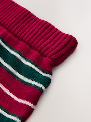 Burgundy Red/Green Stripe Co-Ord Knitted Mini Skirt - Image 6 of 7