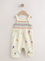 White Tropical Embroidery - Salopetă Bebeluș cu picior lung (0luni-2ani) - Imaginea 1 din 8