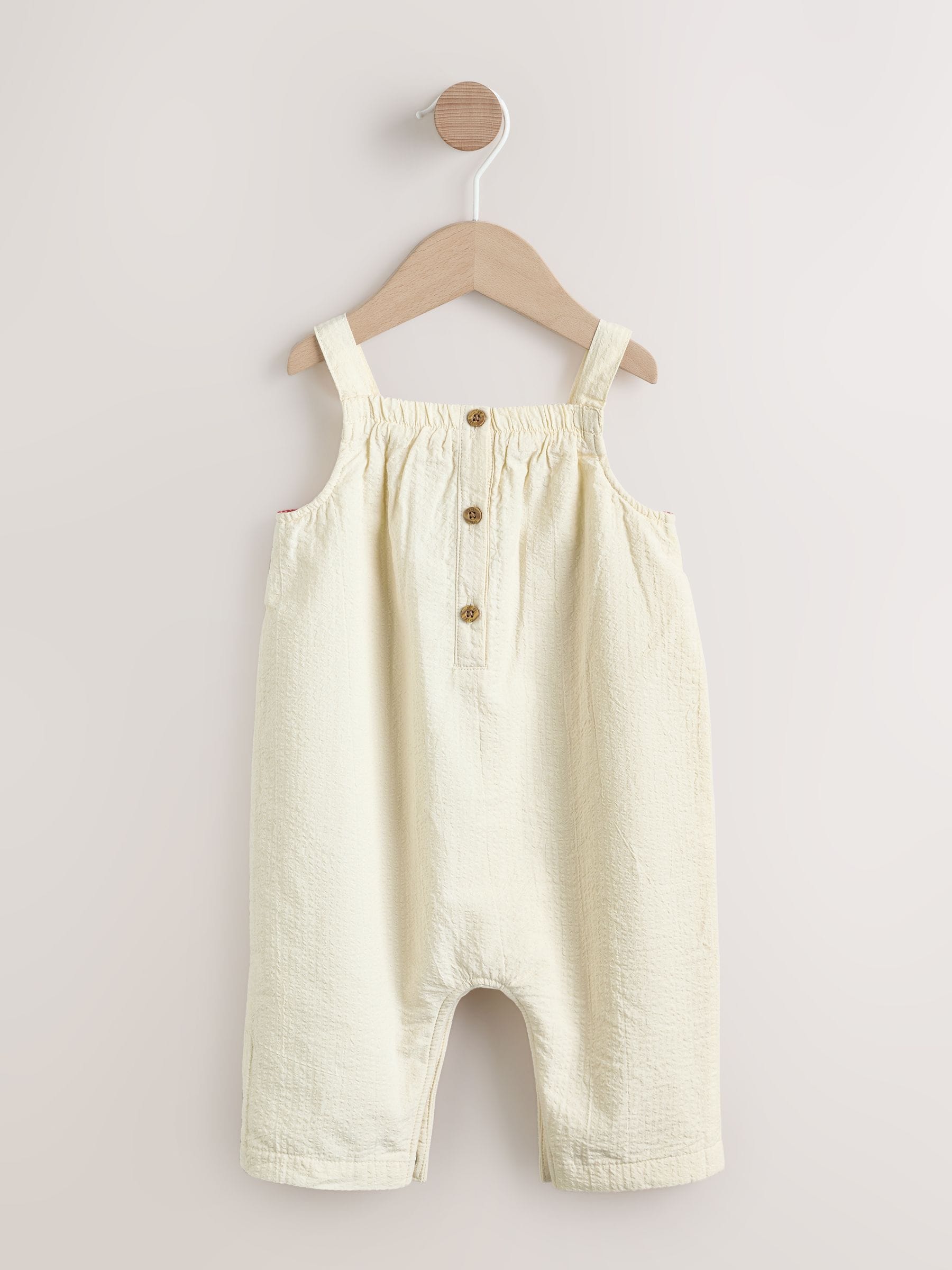 Buy White Tropical Embroidery Baby Long Leg Romper (0mths-2yrs