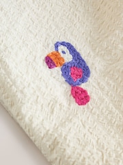 White Tropical Embroidery - Salopetă Bebeluș cu picior lung (0luni-2ani) - Imaginea 6 din 8