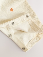 White Tropical Embroidery - Salopetă Bebeluș cu picior lung (0luni-2ani) - Imaginea 7 din 8