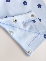 Blue Floral Baby Jersey Dungarees and Bodysuits Set 2 Piece (0mths-3yrs) - Image 8 of 9