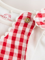 Red Gingham Printed Baby Dungarees and Bodysuits Set 2 Piece (0mths-2yrs) - Image 7 of 11