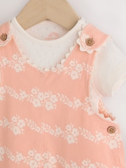 Orange Floral Baby Dungarees and Bodysuits Set 2 Piece (0mths-2yrs) - Image 5 of 6
