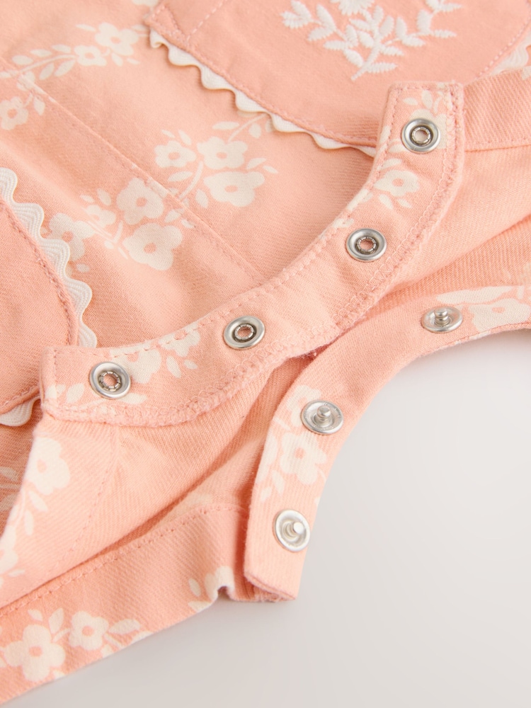 Orange Floral Baby Dungarees and Bodysuits Set 2 Piece (0mths-2yrs) - Image 6 of 6