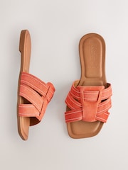 برتقالي سويد - صندل مفتوح من الخلف بتفصيل غرز من Forever Comfort® - Image 1 of 5