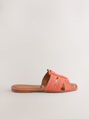 Orange Suede Extra Wide Fit Forever Comfort® Stitched Mule Sandals - Image 8 of 10
