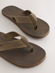 Brown Leather Flip Flops - Image 3 of 5