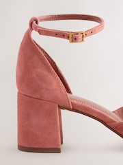 Terracotta Orange Forever Comfort® Leather Two Part Coin Block Heels - Image 8 of 10